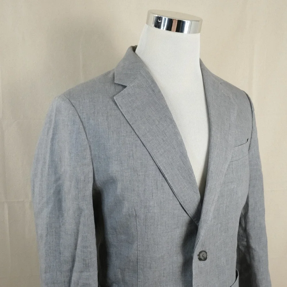 Banana Republic 40R Sport Coat Lanificio Comatex Linen Gray Two Button Vented